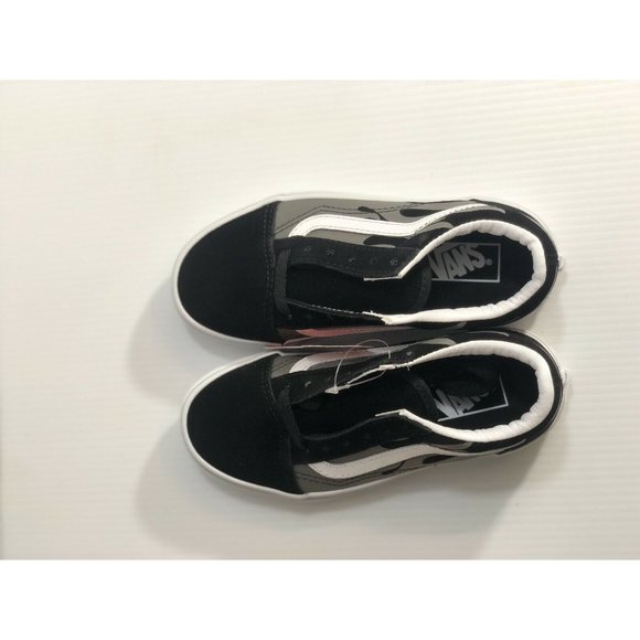 Vans Old Skool (Suede Flame) Black  Kids Shoes - Picture 11 of 14